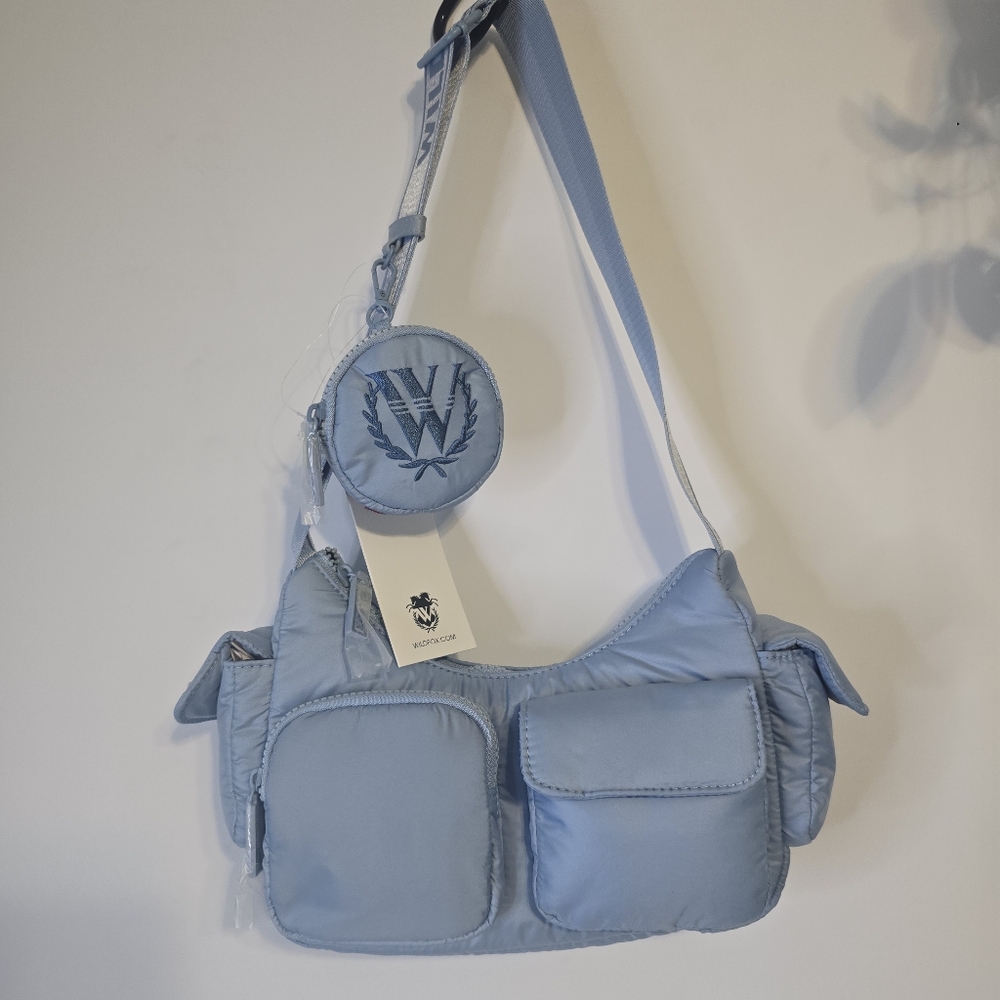 NEW! Wildfox Blue Nylon Shoulder Bag NWT – Y2K Sporty Streetwear Style